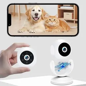 Indoor Wireless Mini Home Security Camera - 1080P, WiFi, Rechargeable, 170° Wide Angle, Motion Detection Alerts, IR Night Vision, Local/Cloud/TF Storage, Metal Magnetic Mount, Installation (No SD Card)