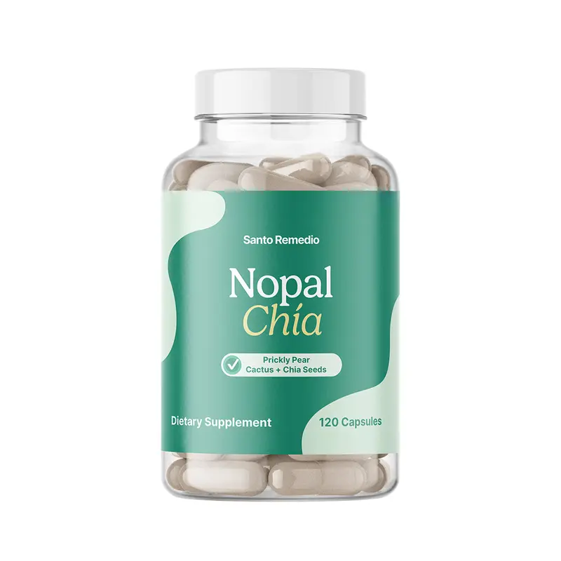Santo Remedio Nopal Chía - Natural Health Supplement, Contains two superfoods, Omega-3 & Antioxidants, 700 mg Prickly Pear + 500 mg Chia Seed, 60 Servings