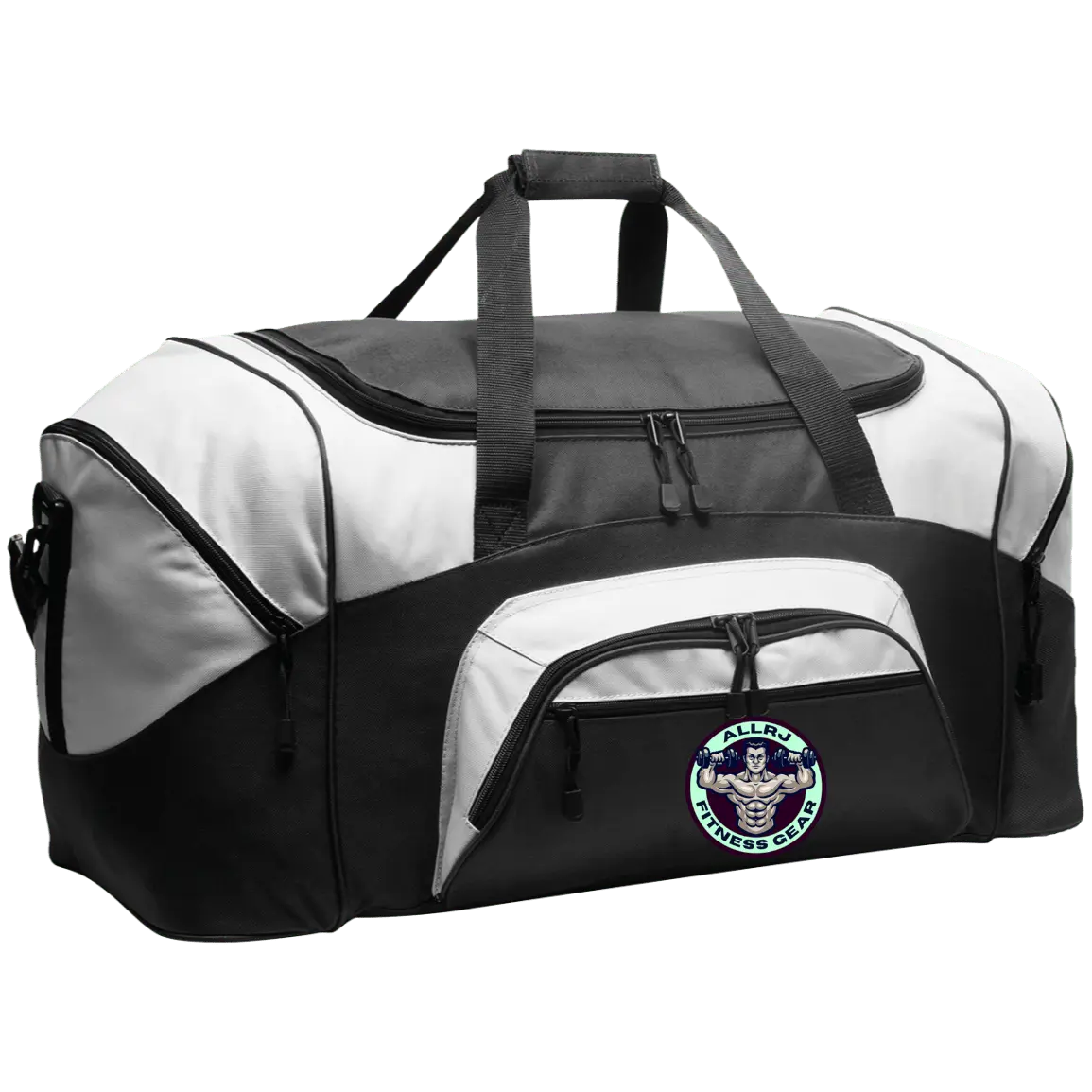 Allrj Gym Gains Duffel Bag, 600D Polyester, Easy Access, Adjustable Shoulder Strap