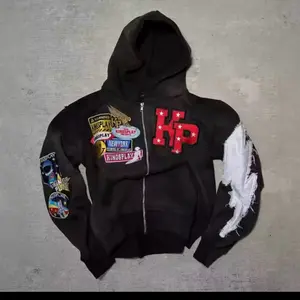 Y2K Streetwear Hoodie – Bold Patch Aesthetic