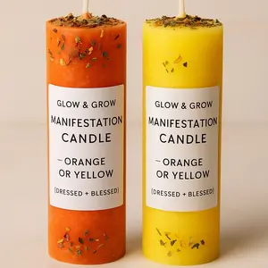 Glow & Grow Manifestation Candle – Orange or Yellow (Dressed + Blessed)