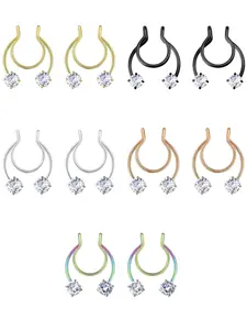 Fashionable Fake Nose Rings, Stainless Steel Non-piercing Nose Jewelry for Women & Men, Trendy All-match & Exquisite Body Jewelry Accessory for Birthday Gift High Quality Jewelry