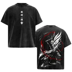 Ichigo Kurosaki Bleach Graphic Tee Vintage Washed Shirt Unisex Streetwear Anime Shirt Soul Reaper Ichigo Tee Bankai T-Shirt for Bleach Fans