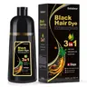 Bablabear 3-in-1 Alcohol-Free Black 500ml Hair Dye Shampoo for Female Adults - Herbal Haircare, Ginseng Extract, Gray Coverage, Natural Plant-Based Color & Care, 500ml Hair Darkening/Grey Darkening Shampoo, 36-Month Shelf Life