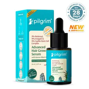 Pilgrim Advanced Hair Growth Serum | With Natural Ingredients 3% Redensyl, 4% Anagain with Korean Black Rice | Stimulates, Increases Hair Density, Hair growth for Thicker & Stronger Hair