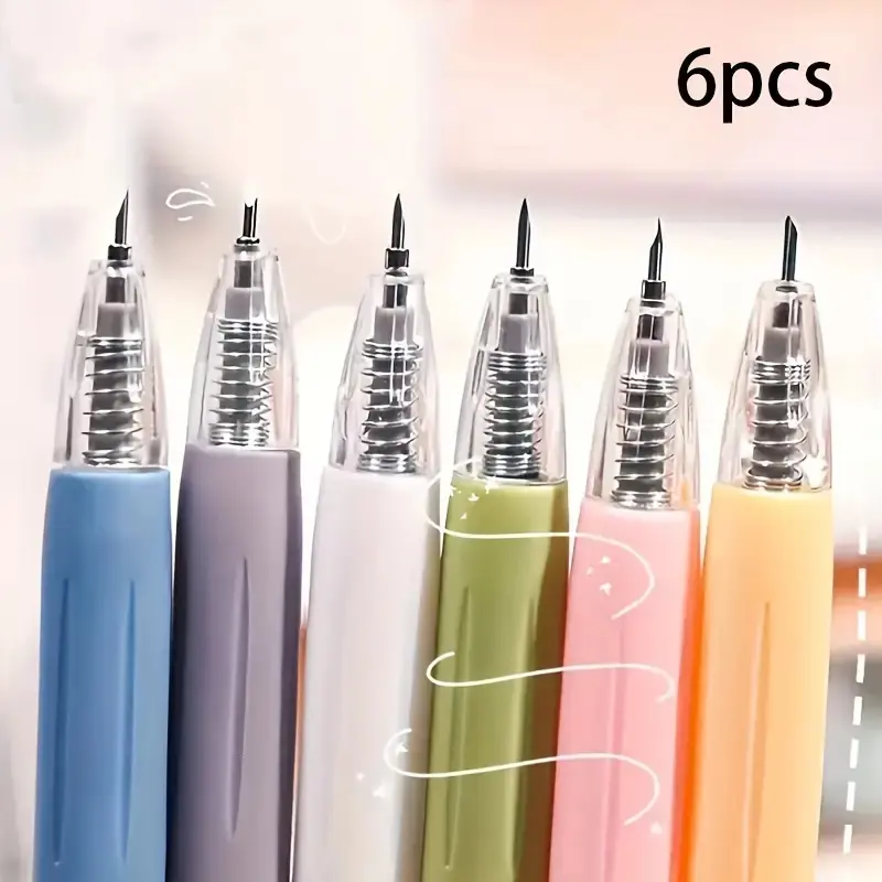 6 Colorful Extendable Craft Knife Pens, Precision Carving and Paper Cutting Tool, Plastic Handle, Ideal for DIY Projects, Paper Trimming, Scrapbook Accessories, Paper Trimmer, Home Office