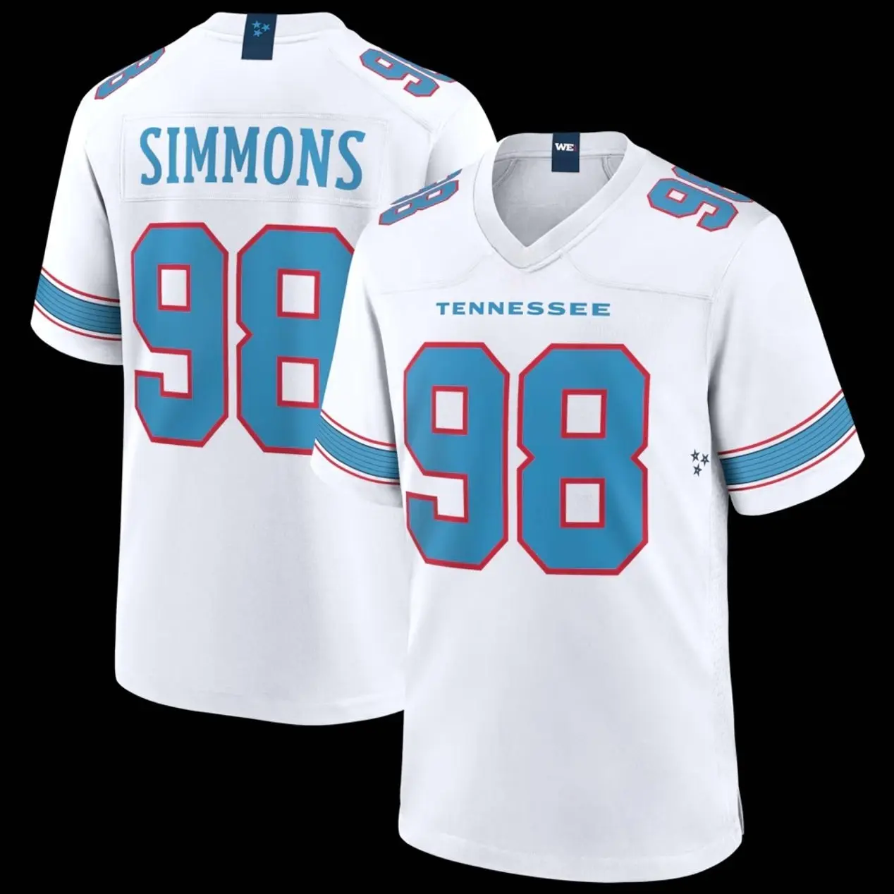 Unisex Football inspired by Titans Simmons 98 Game Player Jersey -  White