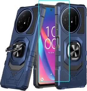 for TCL 60 XE NxtPaper 5G / TCL 50 XL Case with 1 Pack Screen Protector,Dual Layer Hybrid Heavy Duty Defender Protection,Sleek Rugged Reinforced Cushion Corner Kickstand Shockproof Bumper Cover Blue