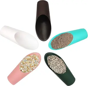 5 count Bonsai Soil Scoops, Plastic Garden Soil Scoops, Colorful Small Gardening Tools, Potting Scoopers, Bucket Shovel.Suitable for Flower Planting, Bonsai, Potting, Cultivation, Weeding (5-Color)