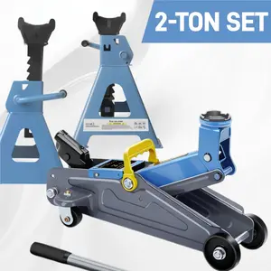 AIRAJ 2Ton Jack Made of Durable Aluminium Steel with Wheels for Secure Lifting Hydraulic Jack with A Range of 5.31" to 11.6"