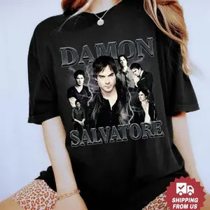 Damon Salvatore 90s Graphic Tee, Damon Salvatore The Vampire Diaries TVD Unisex T-Shirt