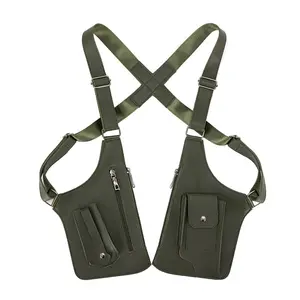 Multi-Wear Vest Backpack Style Chest-Mounted Pack Outdoor Adventure Explorer Essential Convertible Carry System for All-Day Use adjustable underarm shoulder bag Men's Breathable Tactical Sports Bag Lightweight Reflective Running Vest anti-theft storage