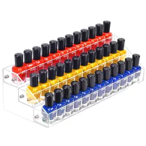 Acrylic Nail Polish Organizer Rack, 3 Tier Paint rack and Storage Shelf, Clear Display Stand for Tattoo Inks, Sunglasses