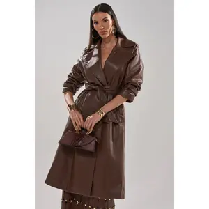 ESPRESSO MARTINI FAUX LEATHER TRENCH