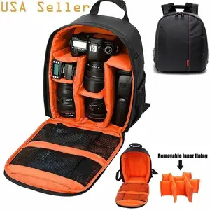 Waterproof Camera Backpack - Portable Shoulder Bag with Flash, Sponge Padding, Memory Card Slots, Lens Compartments for Canon, Nikon, Sony DSLR Digital Cameras