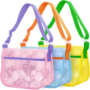  3 Pack Seashell Collecting Bags - Breathable Bag with Adjustable Strap | Outdoor Picnic & Seashell Collecting Storage Bag | Holiday & Beachside Essential summerwins
