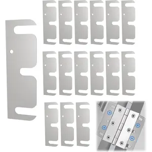 Hardware Door Hinge Shims 16Pcs 3.5 Inch Stainless Steel Hinge Shims for Door Hinge Repair