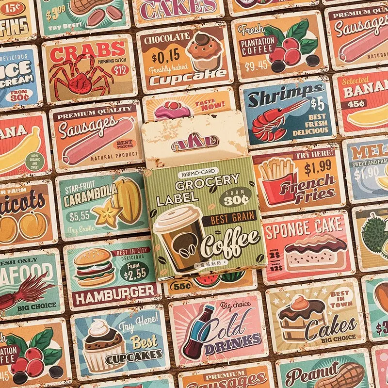 45 Sheets of Vintage Label Stickers, Decoration Sticker, Perfect for Envelopes, Journals, Photo Albums, Scrapbooks, and Crafts, Decorative Boxed Set