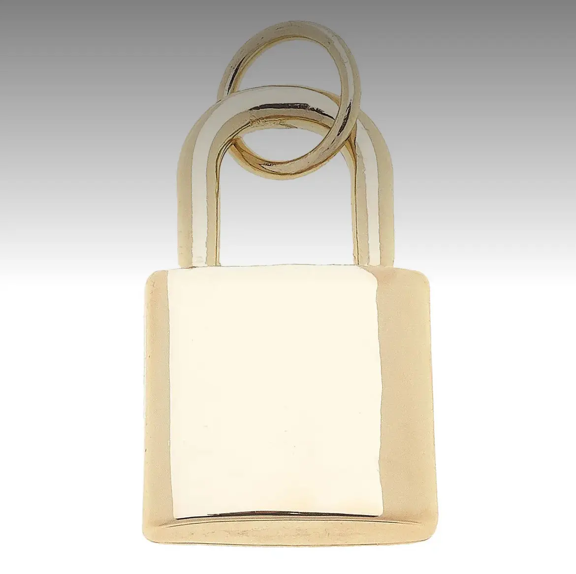 Padlock Charm in Shiny Gold