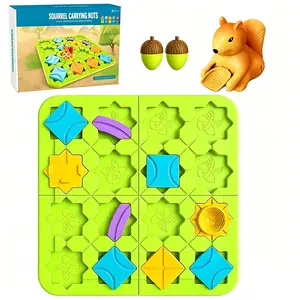 Maze Brain Teaser Puzzles Building Blocks,Squirrel Logic Track Road Builder,STEM Board Game with 118 Challenges 5 Difficulty Levels for Kids Ages 3+