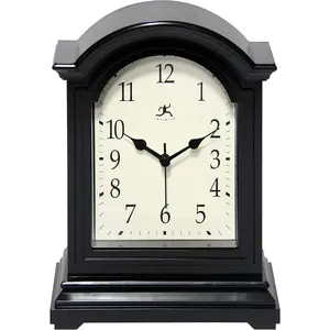 Miniature Grandfather Clock for Mantle,  Tabletop Clock with Antique Design, 9"x6", Black