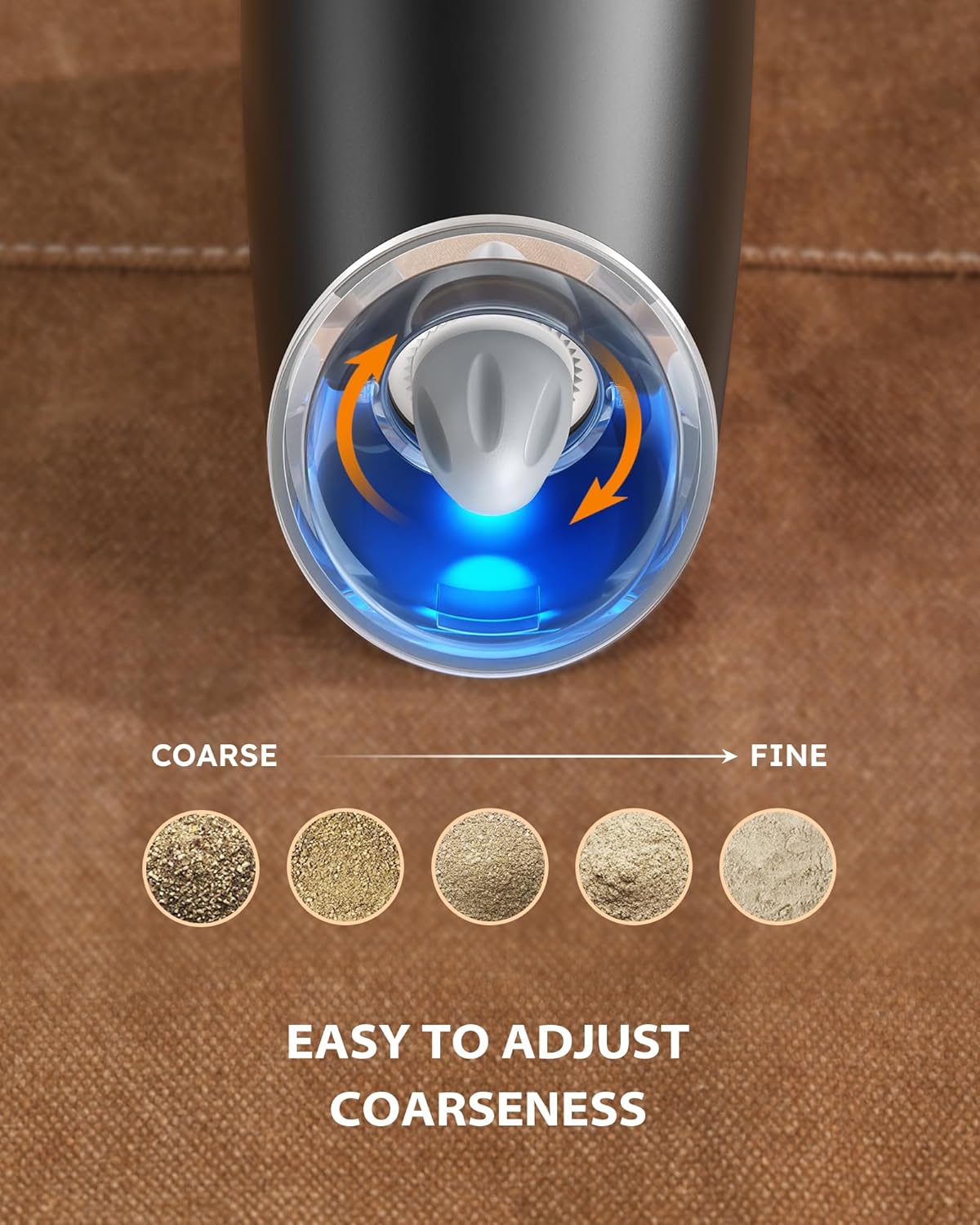 Gravity Electric Salt and Pepper Grinder Set Automatic Shakers Mill Grinder with LED Light, Battery Powered Adjustable Coarseness One Hand Operation Gravity Electric Salt and Pepper Grinder Set Automatic Shakers Mill Grinder with LED Light, Battery Powered Adjustable Coarseness One Hand Operation