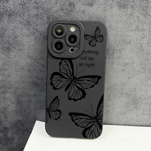 Butterfly Printed Phone Case, Shockproof Durable All-inclusive Soft Cell Phone Protective Cover, Drop Protective Phone Cases for iPhone XR 11 12 13 14 15 Pro Max Case iPhone 15 14 Plus Cases Accessories, Smartphone Cellphone