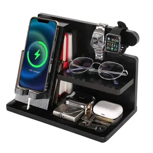 Wooden Phone Charging Station, Desk Organizer with Pen Holder, Office Accessories, Desk Storage Organizer for Home Office, Desk Organizer for Home Office, Desk Organizer Tidy