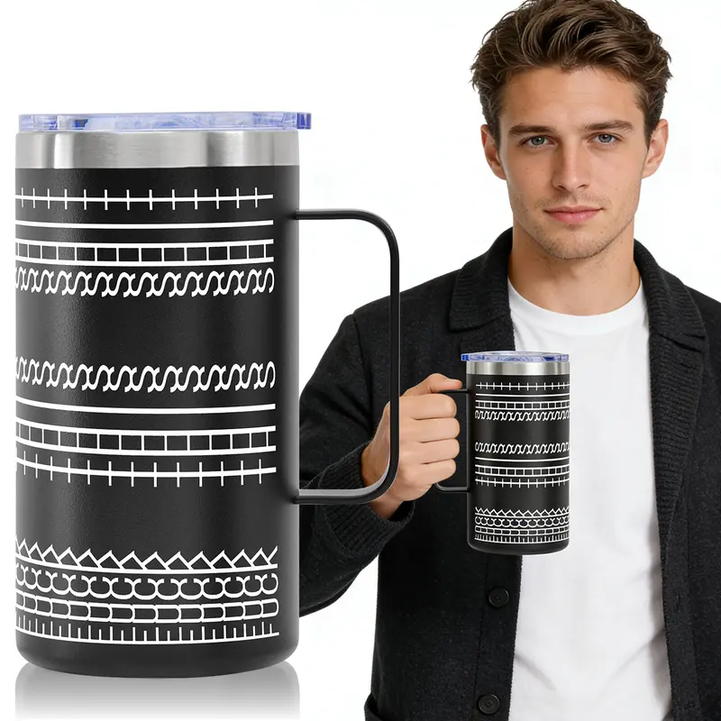 24 Oz Stainless Steel Hidden Message Funny Tumbler Cup with Handle Birthday Gifts for Women Men, Keep Cold, Hot & Ice, Flasks funny Tumbler Drinkware Tea Iced  , Sarcastic Design Coffee Cug for Coworkers & Work
