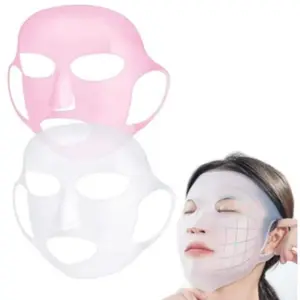 Reusable Silicone Face Mask Sheet, 4 Counts/set Keep Moisturizing Face Mask Cover, Face Care Tool for Women & Men, Skin Care Tools