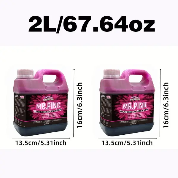Pink Car Pre-Wash Foam Contact-Free Shellac Remover pH Neutral Snowflake Foam Safe DIY Detailing Treatment Pre-Soak Before Contact Safe for Ceramic Coatings 2L/67.64oz