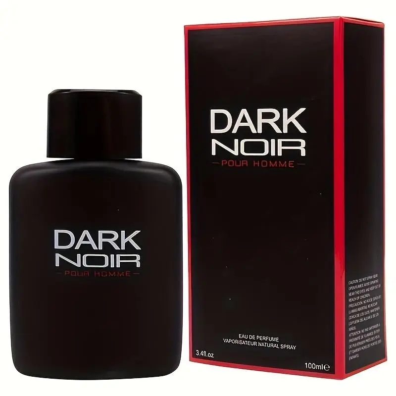 Dark Noir Men's EDP Cologne Spray, 3.4oz Fragrance with Lavender, Lemon & Sweet Basil Notes, Holiday Gift for a Gentleman