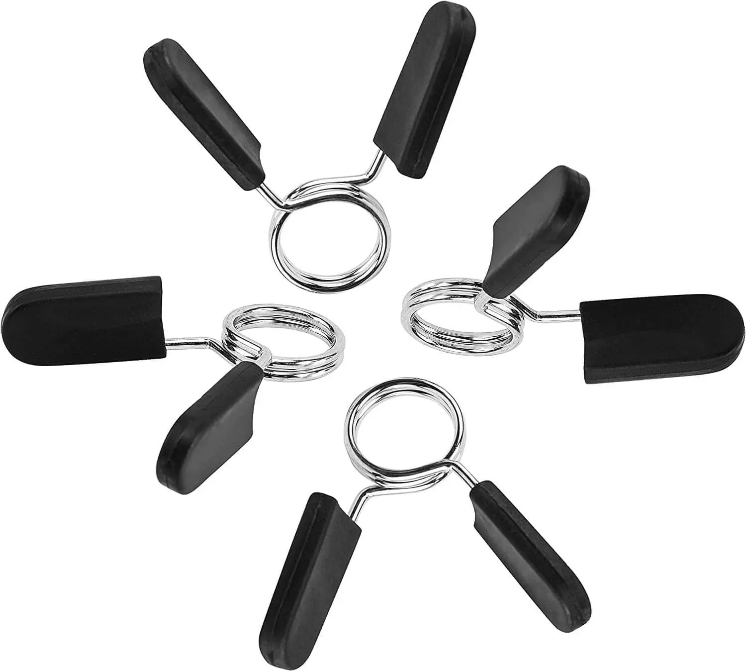Premium 1-Inch Barbell Clamps - Secure Dumbbell Spring Clips for Weightlifting & Strength Training - Essential Gym Accessory