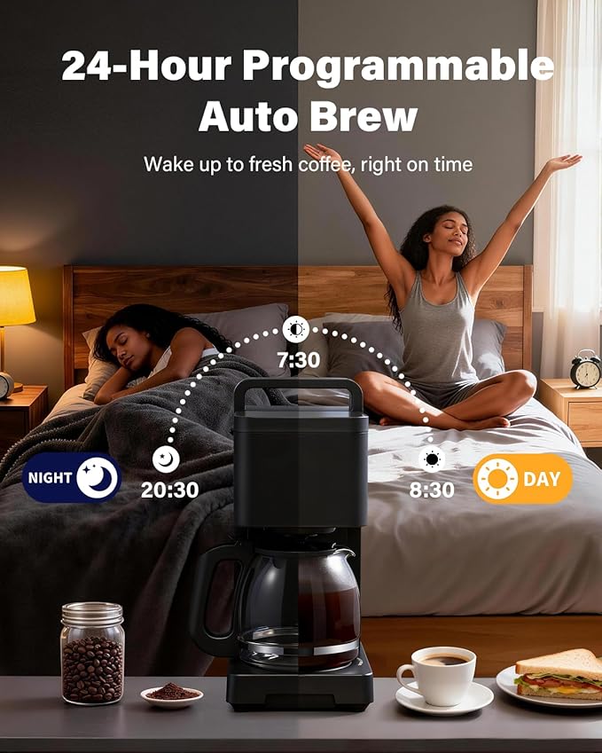 SHARDOR 10-Cup Coffee Maker, Programmable Drip Coffee Machine with 2–10 Cup Setting, Adjustable Keep-Warm Control, Removable 50oz Water Tank, Brew Strength Control & Brew Pause, Black,home essentials tiktokshopbacktoschool