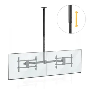 Mount-It! Dual TV Ceiling Mount for 35–60 Inch TVs, Long Pole Full Motion Ceiling TV Mount, Holds 88 lbs Each, 360° Swivel & Tilt, VESA 200x200–600x400