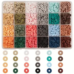 3120pcs 24-Grid 6mm Polymer Clay Beads Kit, Colorful Spacer Beads for Bracelets, Jewelry Making, Keychains, Craft Supplies, DIY Gifts