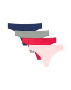 Maidenform Thong Underwear Mid-Rise Panties for Women, Buttery Soft Microfabric No Visible Panty Lines Fit-Flexible Waistband Everyday Essential Select from 1 Pack or 4 Pack