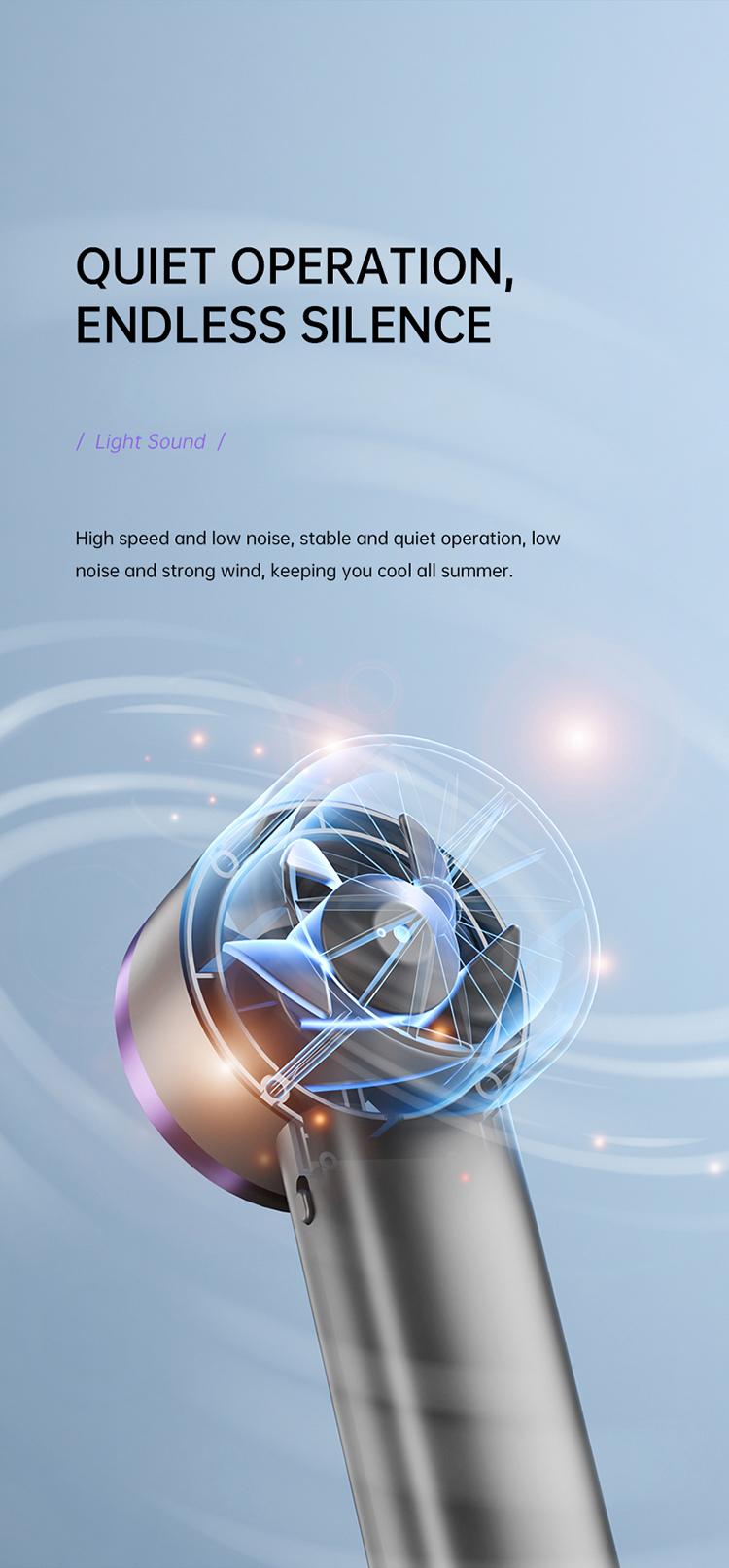 Portable Handheld Mini Fan with Digital Display-100 Levels High Speed Cooling Long Battery Life Rechargeable Powerful Turbo Fan, Pedestal or Desktop for Home Office outdoor