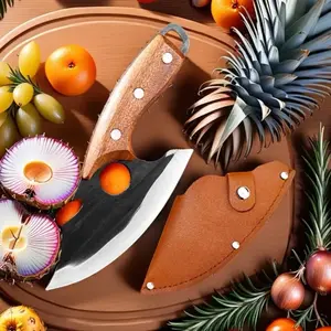 Beautifully Forged Boning Knife, Meat Chopper, Professional Knives. An All-around Helper for Outdoor Camping, Light And Elegant to Use, Ideal for Camping Barbecue Home Cooking. Complimentary Knife Sheath