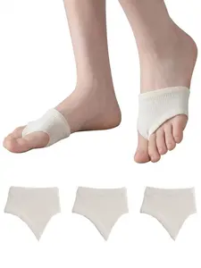 3 Pairs Women's Invisible Toe Socks Non-Slip Toe Split Tabi Socks No Show Half Socks for Heels Sandals Mules Loafers Flip