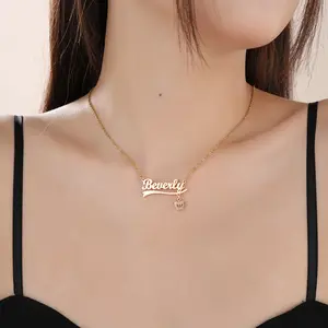FF0017 New Store Opening |   Free Shipping | Custom Name Necklace with Charm |   Personalized Stainless Steel Name Pendant | Perfect for birthdays, anniversaries, Mother’s Day, or Valentine’s Day as a one-of-a-kind sentimental gift.