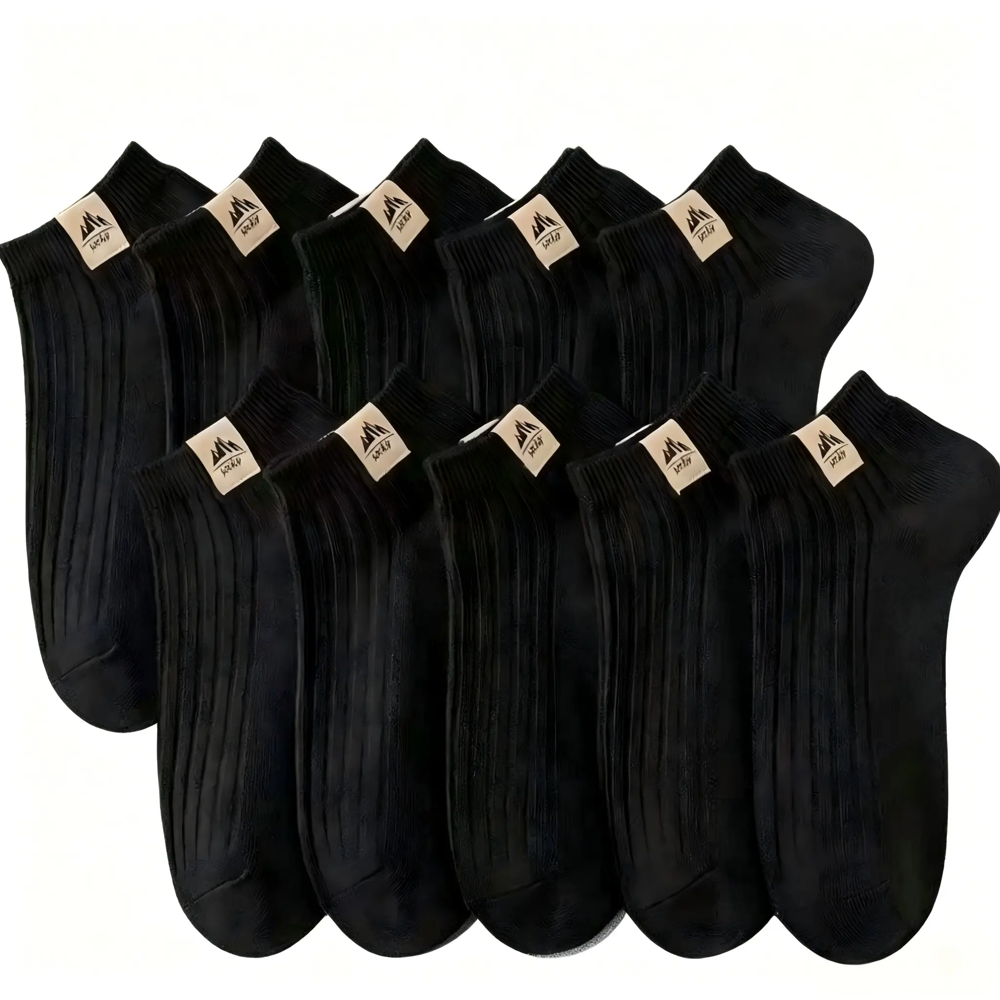 5/10/15 Pairs of Women's Short Socks in Black-5Pairs, Breathable Minimalist Fashion, Ideal for Daily Wear & Christmas Gifts, Striped Boat Shoe Style, Basic Fabric