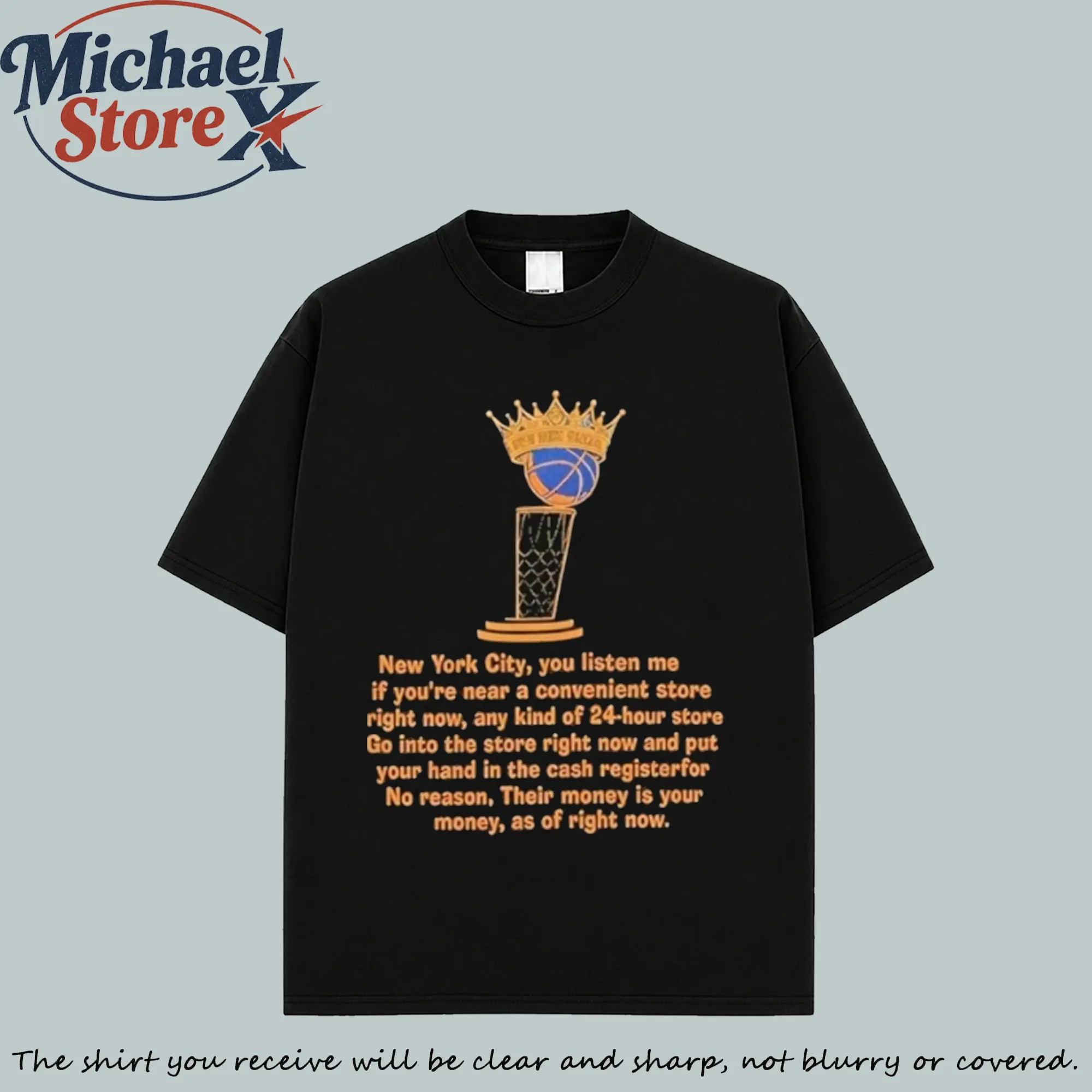 NYK Cash Register Meme Quote T-Shirt Sweatshirt Hoodie, Basketball Fans Apparel, Knicks Basketball Style Shirt, Basketball Streetwear, Orange Letter Graphic, Vintage Concert Game Day Gift For Fans, Unisex Top, Vibes