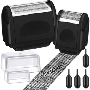 Nezyo 2 Pack Identity Protection Roller Stamp, Confidential Privacy Stamp, Security Roller Stamp, 4 Pack Refill Ink, Secure ID Account Data Address