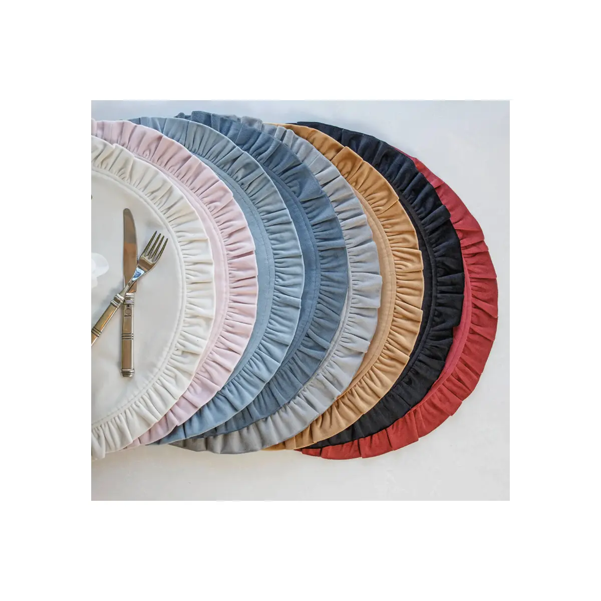 Velvet Ruffled Placemat