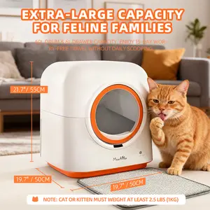 Smart Self-Cleaning Cat Litter Box – Large Capacity Automatic Litter Box with APP Control, Odor Control & Safety Sensors, Quiet Electric Litter Robot for Multiple Cats