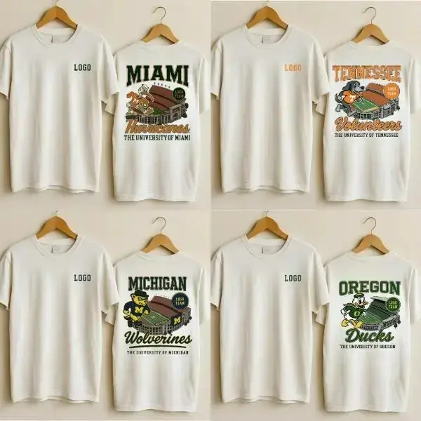 Full Team Vintage 2 Sided T-Shirt, Unisex Throwback Sports Shirt, Football Mascots Tee, Retro College Team Graphic Tee, Game Day Fan Apparel