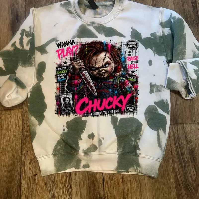Chucky Horror Themed Crewneck Sweatshirt