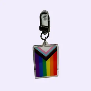 Pride Flag Acrylic Keychain with Clasp - Assorted Colors, Includes Multiple Designs, Includes Clasp