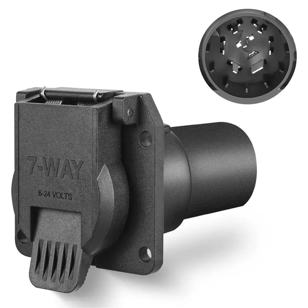 Nilight USCAR to 7-Way Plug Trailer Connector Adapter, 1 x RV 7-Pin Trailer Connector with Bracket Mount, for Turn Signals, Brake Lights, Reverse Lights, Rear Bumper, Includes 1 x User Manual, Fathersday Gift
